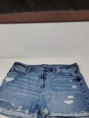Old Navy Light HIGH RISE Blue Distressed Denim Shorts size 12